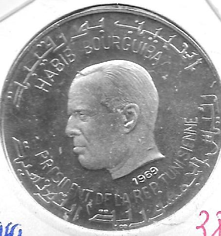Monedas - Africa - Tunez - 298 - 1969 - dinar - plata - Click en la imagen para cerrar