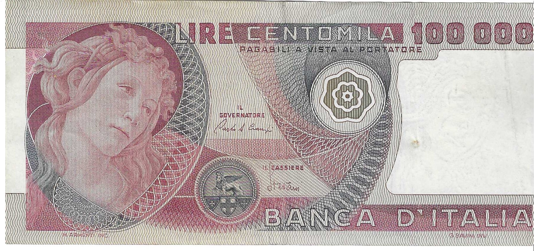 Billetes - Europa - Francia - 108 - MBC+ - 1978 - 100000 liras - Num.ref: MA694036J