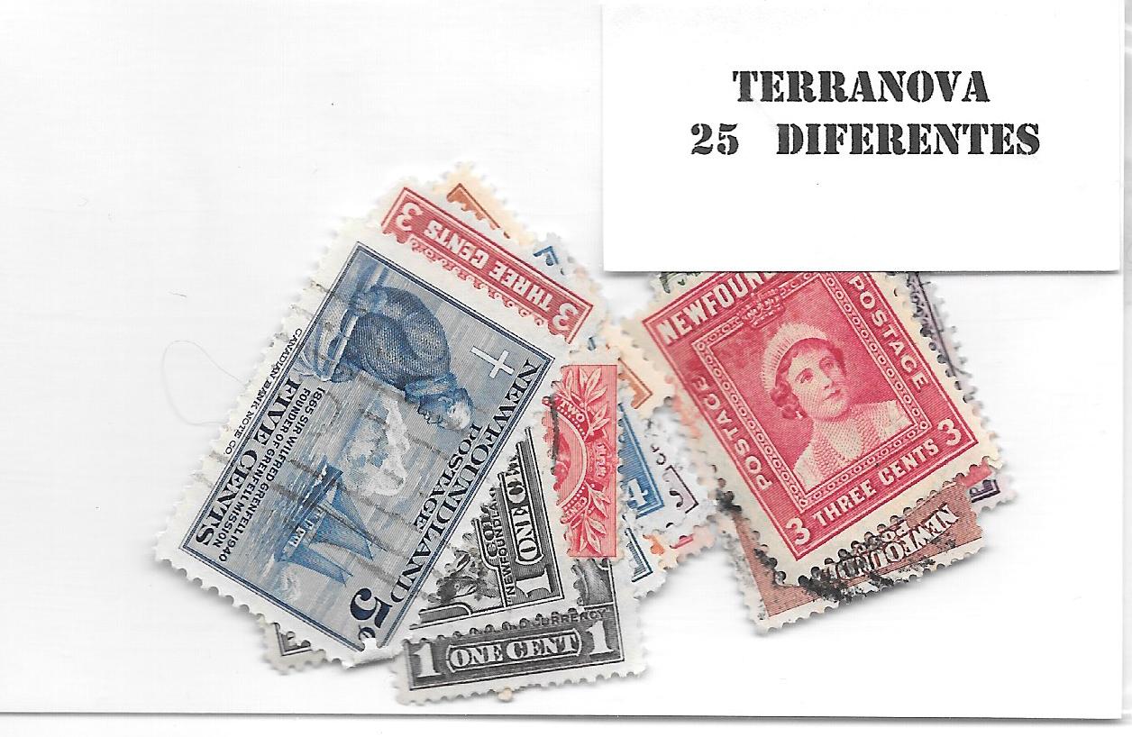 Paises - America - Terranova - 25 sellos diferentes