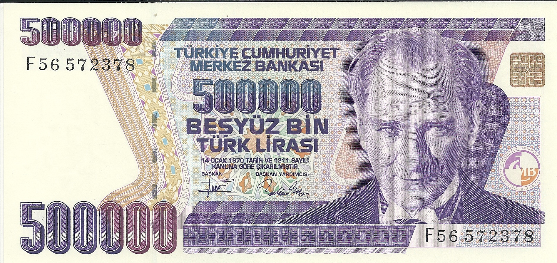 Billetes - Europa - Turquia - 208 - S/C - Año 1993 - 500000 Liras