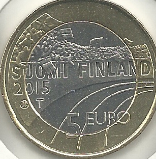 Monedas - Euros - 5€ - Finlandia - Año 2015 - Gimnasia - Click en la imagen para cerrar