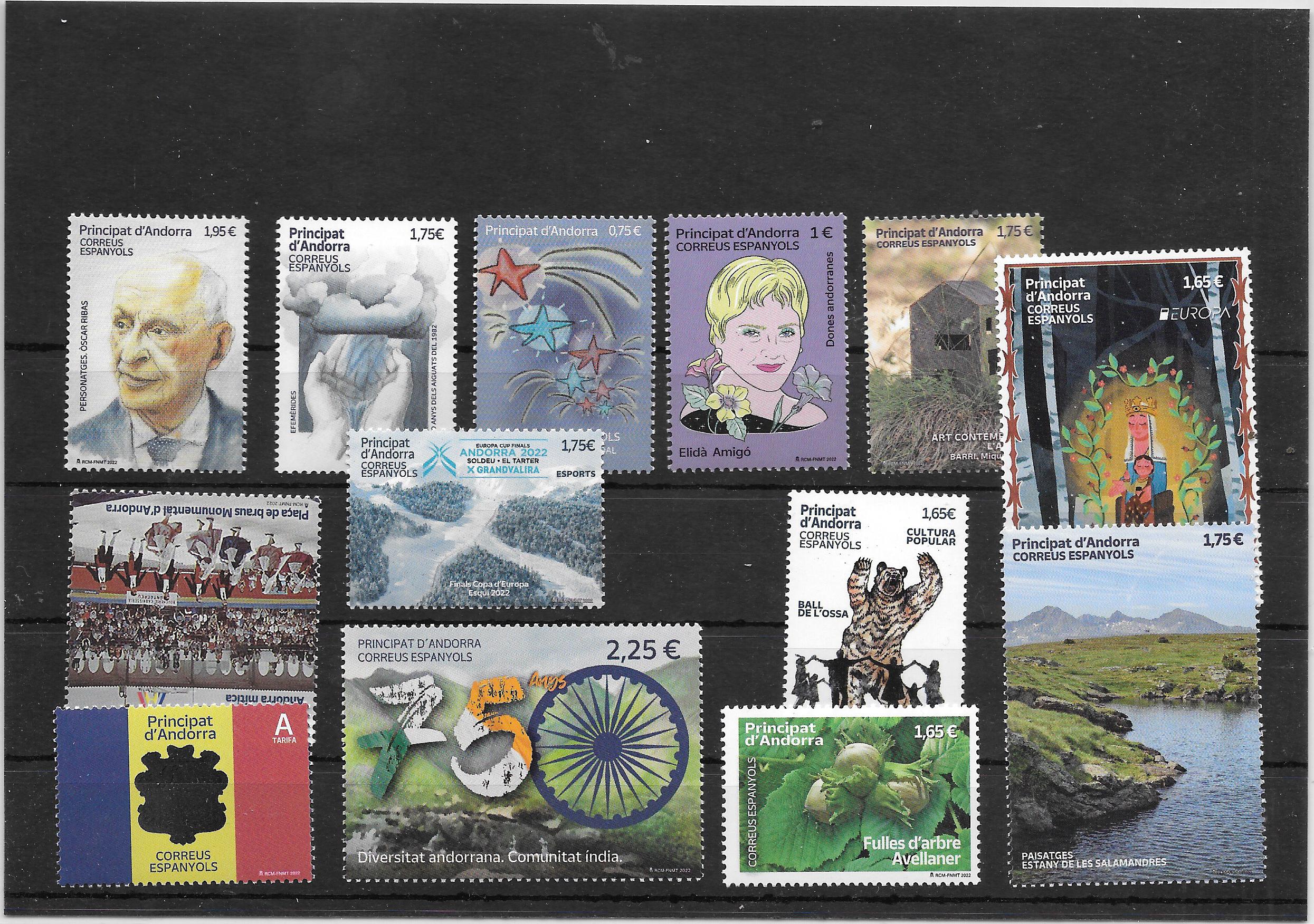 Sellos - Andorra - Correo EspaÃ±ol - AÃ±os completos -  - 2022 - **