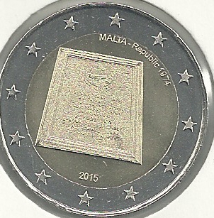 Monedas - Euros - 2€ - Malta - - Año 2015 - República - Click en la imagen para cerrar