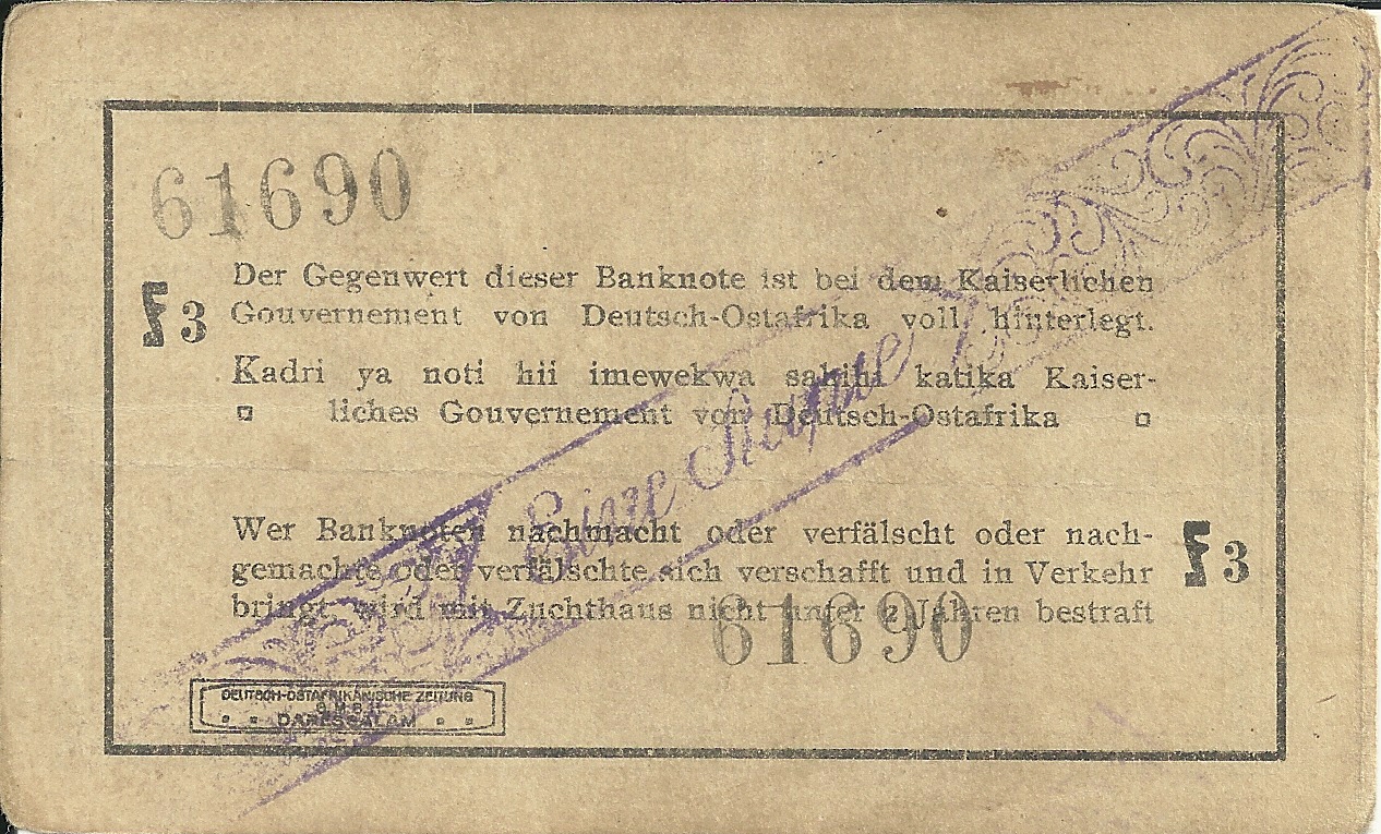 Billetes - Europa - Alemania Africa del Este - 19F3 - MBC - Año 1916 - Click en la imagen para cerrar