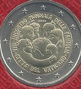 Monedas - Euros - 2&euro; - Vaticano - - Año 2015 - 8&ordm; Encuentro de las familias - Click en la imagen para cerrar