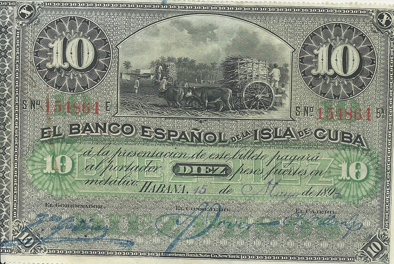Billetes - España (Excolonias) - 49 - EBC+ - Año 1896 - 10 Pesos - num ref: 154864