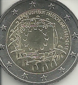 Monedas - Euros - 2€ - Alemania - Año 2015 - Bandera - Click en la imagen para cerrar