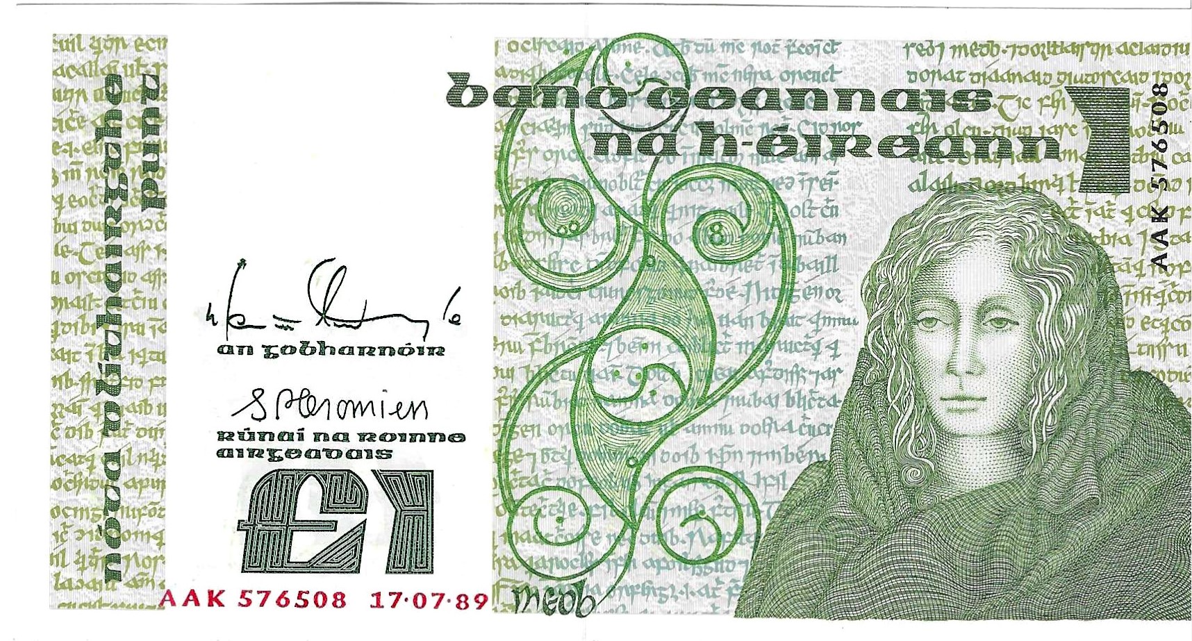 Billetes - Europa - Irlanda - 65 - SC - 1989 - pound - Num.ref: AAK576508