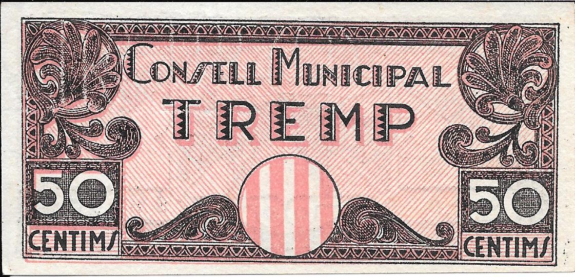 Billetes - スペイン - 第2共和国 (1931 - 1939) - 地方 - カタルーニャ - - sc - 1937 - Tremp - 50 cent - Num.ref: 46168