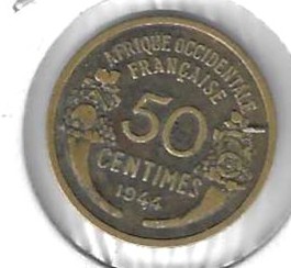 Monedas - Europa - Francia (Africa occidental) - 1 - 1944 - 50 ct - Click en la imagen para cerrar