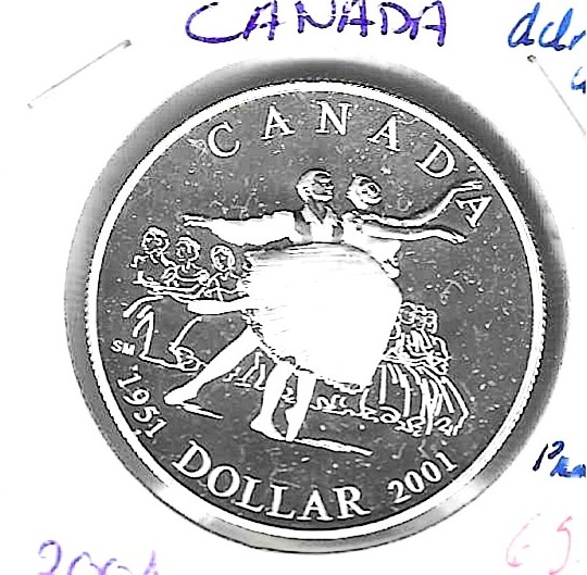 Monedas - America - Canada - 414 - 2001 - dolar - plata - Click en la imagen para cerrar