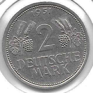 Monedas - Europa - Alemania - 111 - Año 1951J - 2 Marcos - Click en la imagen para cerrar
