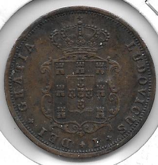 Monedas - Europa - Portugal - 5/B - Año 1874 - 5 Ris - Click en la imagen para cerrar