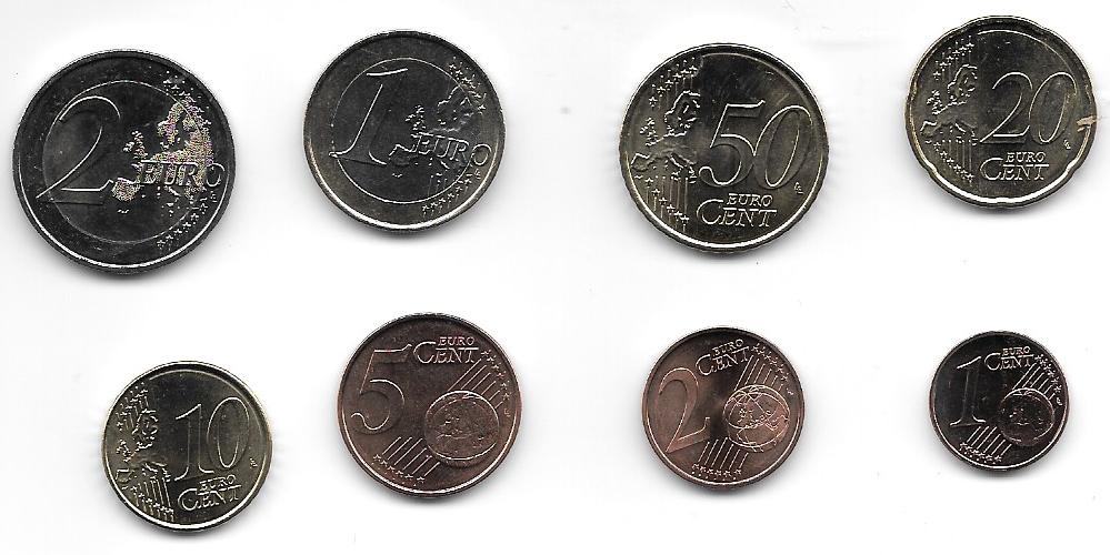 Monedas - Euros - Colección en tiras - Irlanda - Año 2016 - Colección 8 monedas - Click en la imagen para cerrar