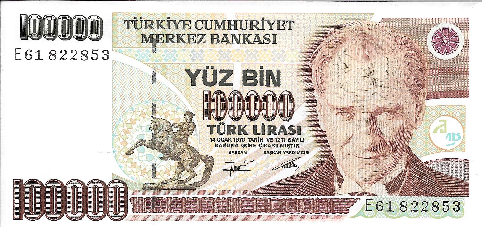 Billetes - Europa - Turquia - 205 - SC - 1970 - 100000 liras - Num.ref: E61822853