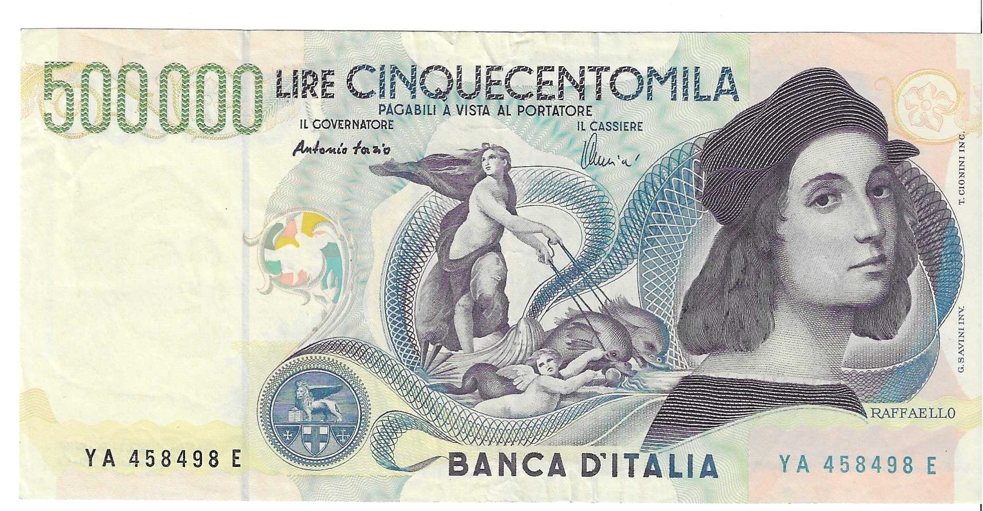 Billetes - Europa - Francia - 118 - EBC+ - 1997 - 500000 liras - Num.ref: YA458498E