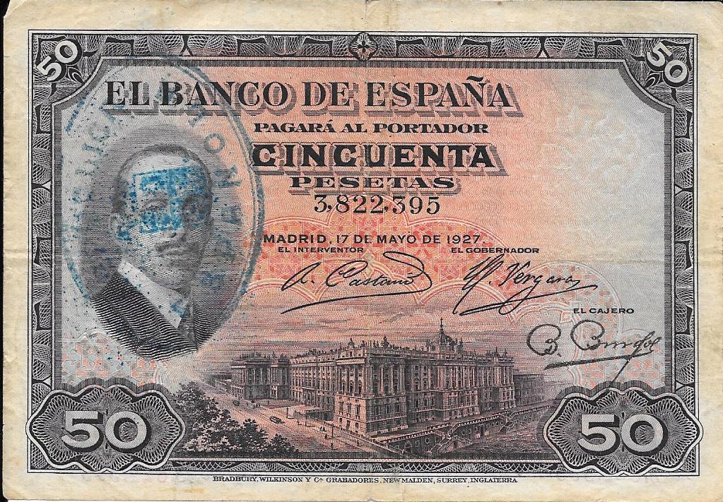 Bitllets - Espanya - Alfons XIII (1886 - 1931) - 362 - bc+ - Any 1927 - ref:3822395