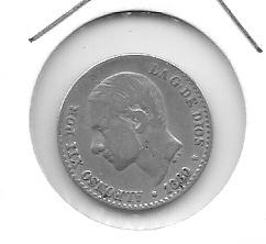 Monedas - España - Alfonso XII (29-XII-1874/28-XI) - 37 - Año 1880 - 50 ct - Click en la imagen para cerrar
