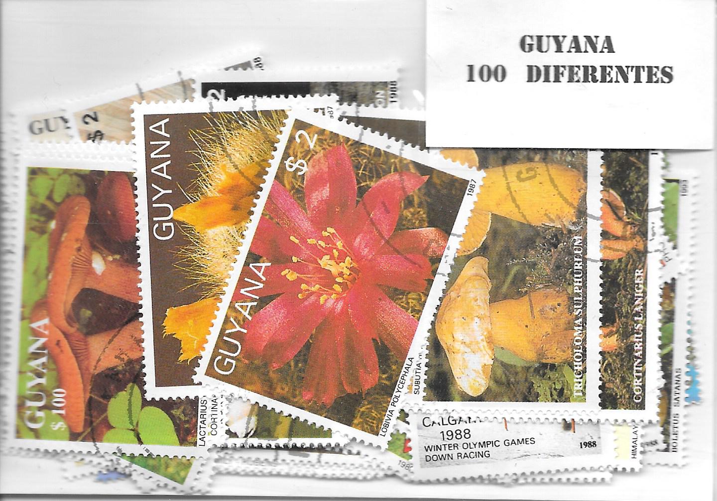Paises - America - Guyana - 100 sellos diferentes