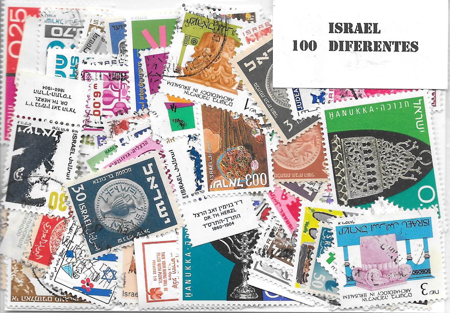 Paises - Asia - Israel - 100 sellos diferentes