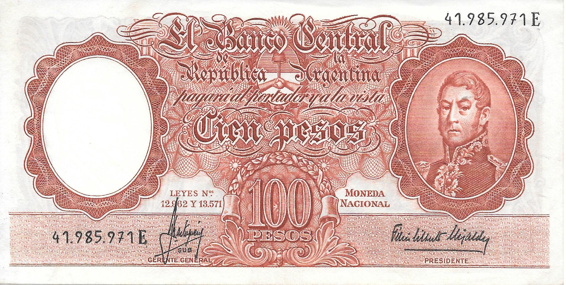 Billetes - America - Argentina - 267 - EBC - Año 1943-1957 - 100 Pesos - num ref: 41985971E
