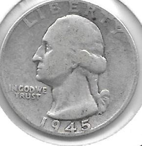 Monedas - America - Estados Unidos - 164 - Año 1945 - 25 Ctv - Click en la imagen para cerrar
