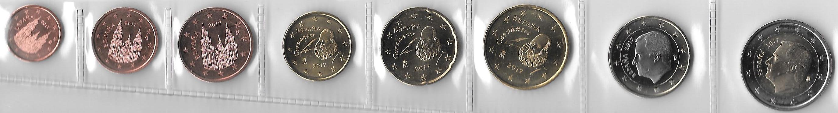 <div>Monedas - Euros - Colección  tiras - España - Año 2017 - Colección  8 monedas