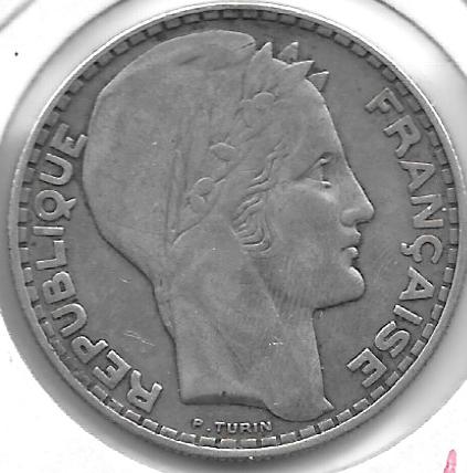 Monedas - Europa - Francia - 879 - Año 1933 - 20 Francos - Click en la imagen para cerrar