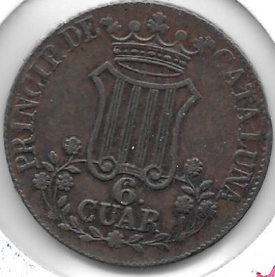 Monedas - España - Isabel II (1833 - 1868) - 208 - Año 1846 - 6 Cuartos - Catalunya - Click en la imagen para cerrar