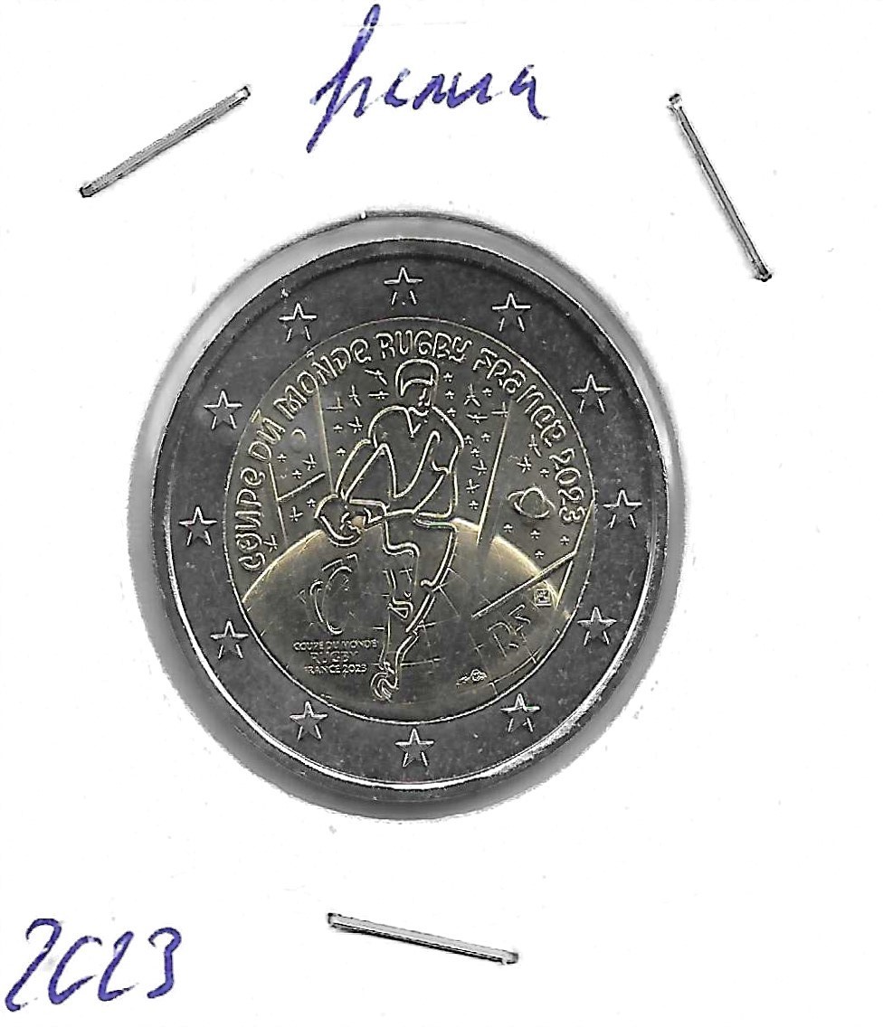 硬币 - 欧元 - 2€ - 法国 - SC - 2023 - 橄榄球