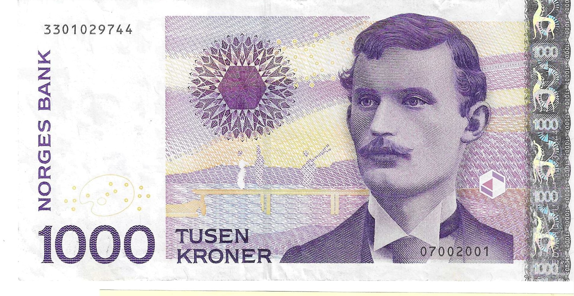 Billetes - Europa - Noruega - 52a - MBC - 2001 - 1000 coronas - Num.ref: 07002001