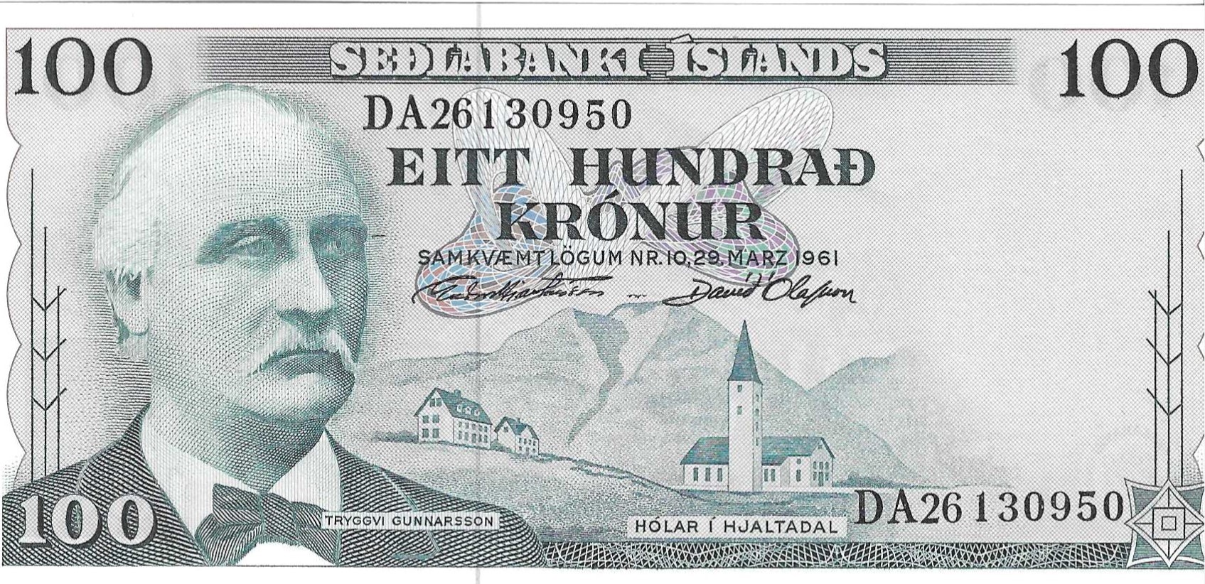 Billetes - Europa - Islandia - 44 - SC - 1961 - 100 coronas - Num.ref: DA26130950