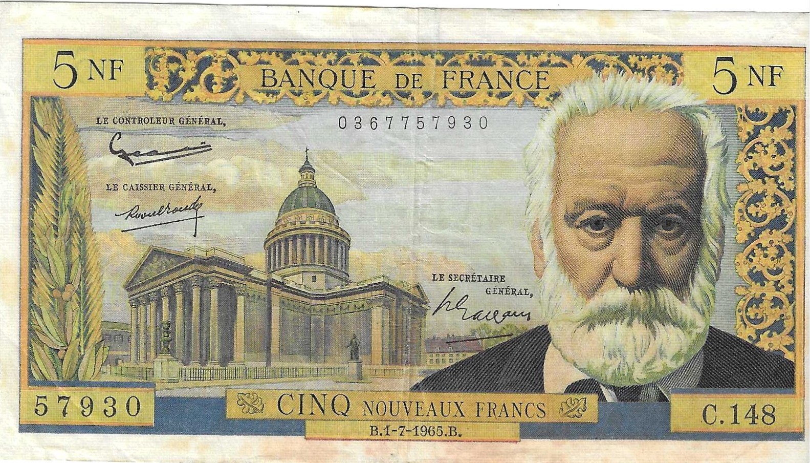 Billetes - Europa - Francia - 141 - MBC+ - 5 nuevos francos - Num.ref: 57930