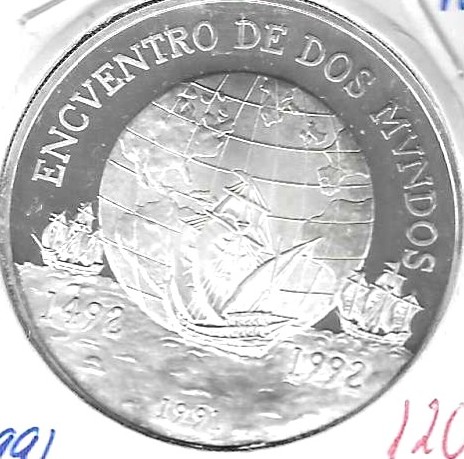 Monedas - America - Chile - 230 - 1991 - 10000 pesos - plata - Click en la imagen para cerrar