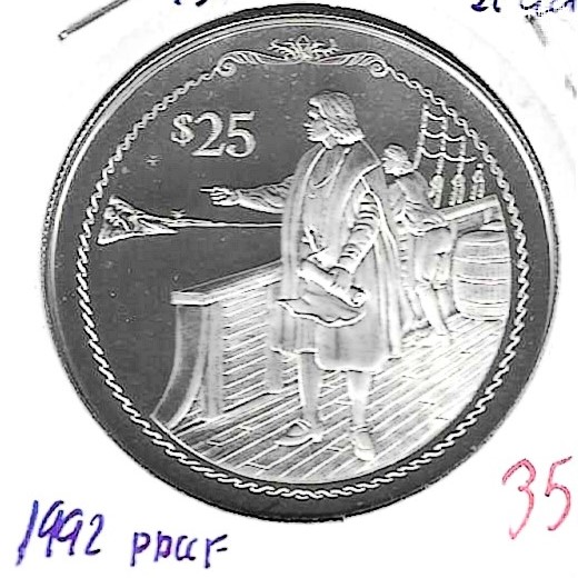 Monedas - America - Islas VÃ­rgenes - 107 - 1992 - 25 dolares - plata - PROOF - Click en la imagen para cerrar