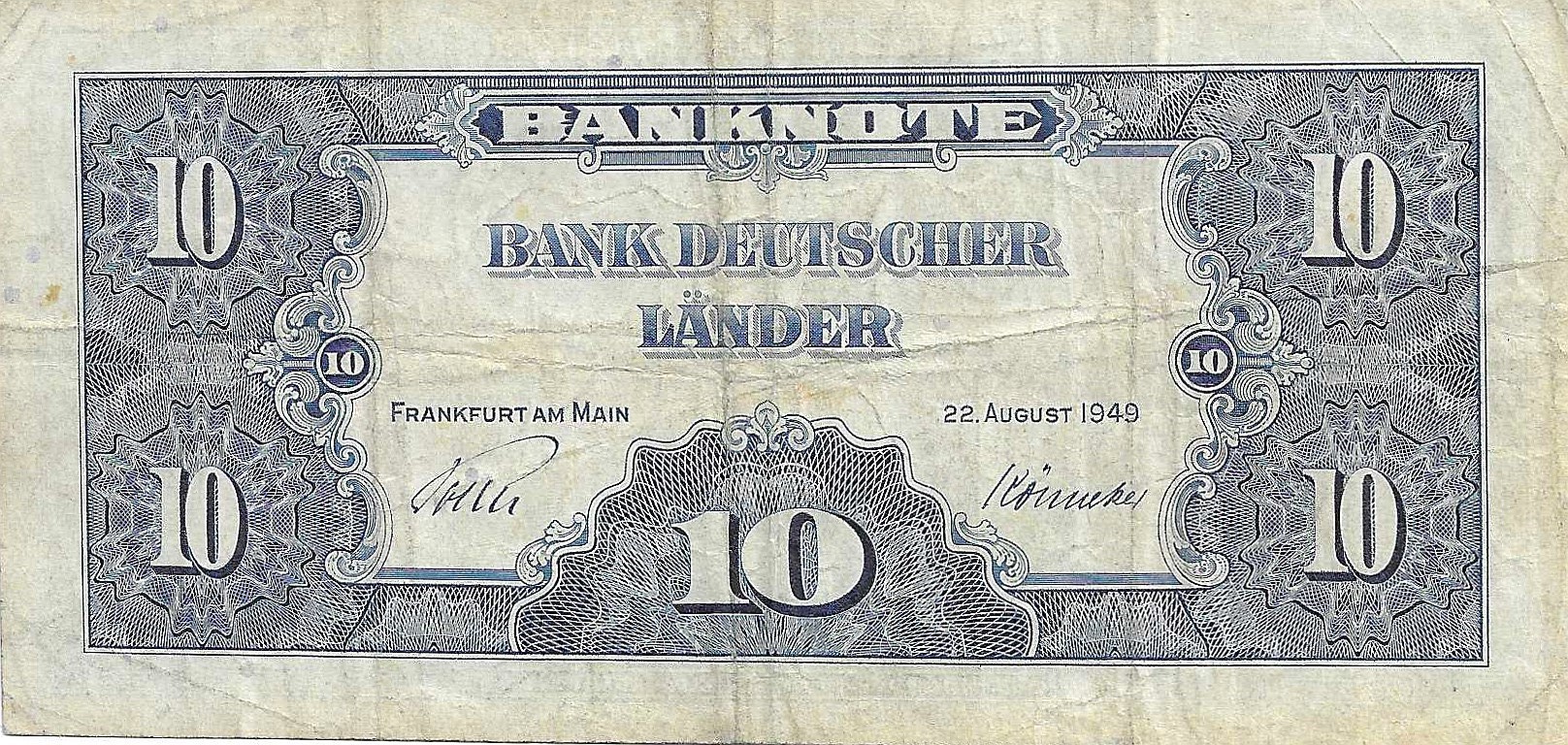 Billetes - Europa - Alemania - 16 - mbc- - 1949 - 10 francos - Num.ref: R6522078J - Click en la imagen para cerrar