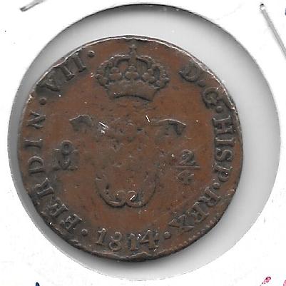 Monedas - EspaÃ±a - Fernando VII (1808 - 1833) - 236 - 1814 - 2/4 quartos - Mexico - Click en la imagen para cerrar