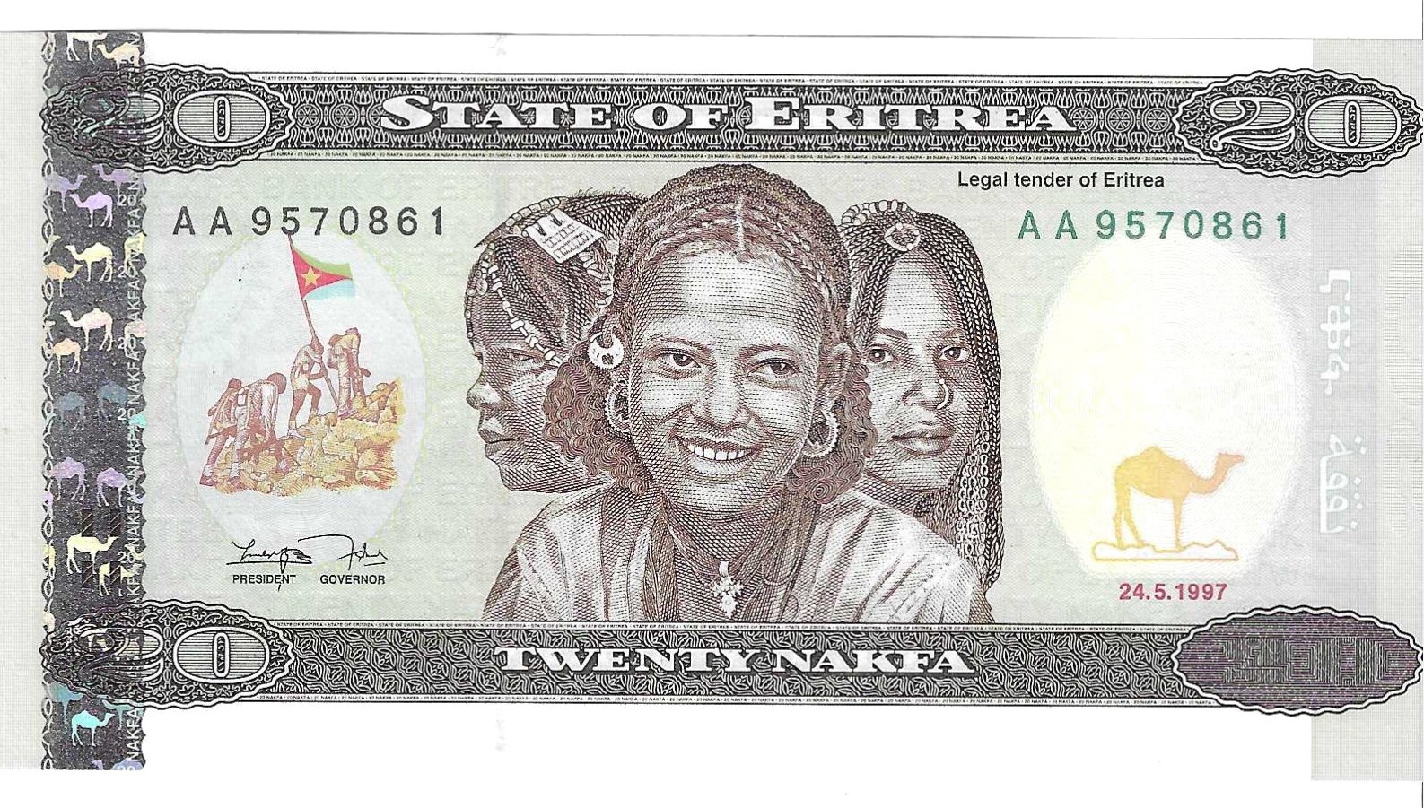 Billetes - Africa - Eritrea - 4 - SC - 1997 - 20 naira - Num.ref: AA9570861