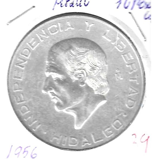 Monedas - America - Mexico - 474 - 1956 - 10 Peso - plata - Click en la imagen para cerrar