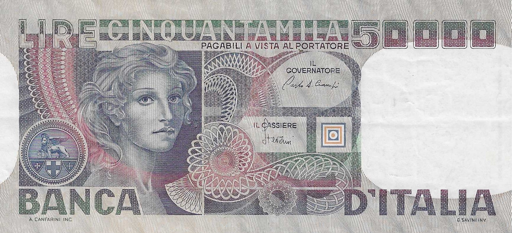 Billetes - Europa - Italia - 107C - MBC+ - 1980 - 50000 liras - Num.ref: YB118233H
