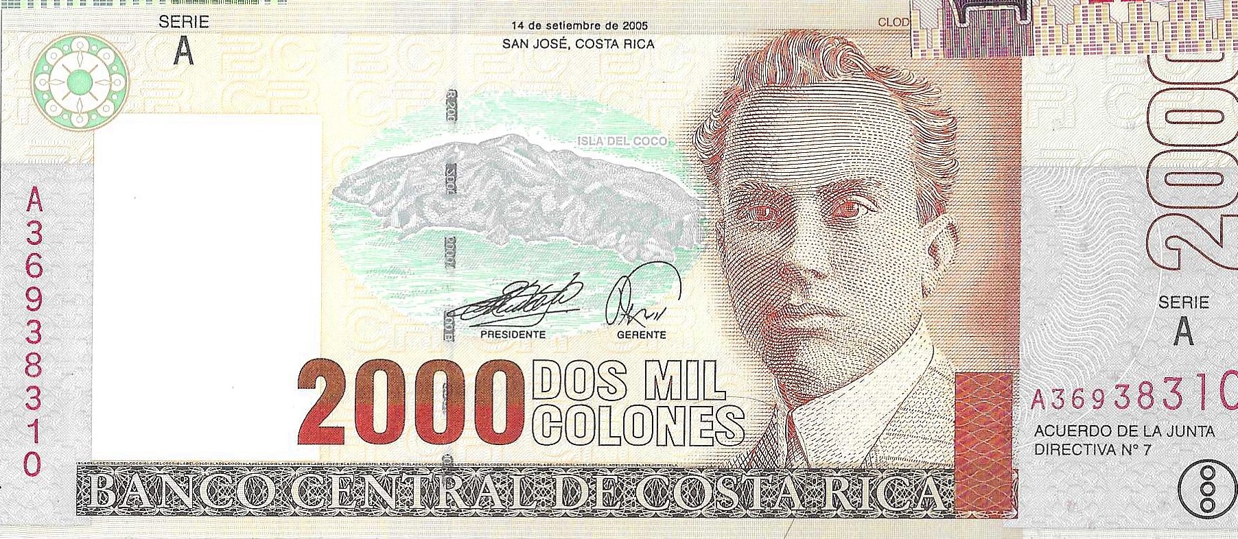 纸币 - 美洲 - 哥斯达黎加 - 265 - SC - 2005 - 2000 colones - Num.ref: A36938310