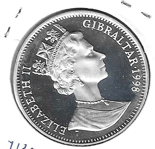 Monedas - Europa - Gibraltar - 718A - 1998 - crown - plata - PROOF - Click en la imagen para cerrar