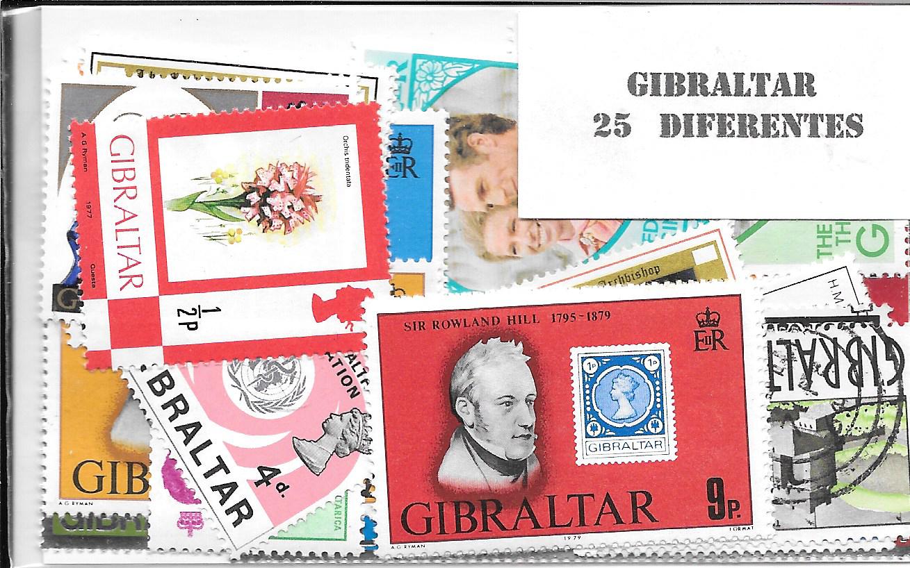 Paises - Europa - Gibraltar - 25 sellos diferentes
