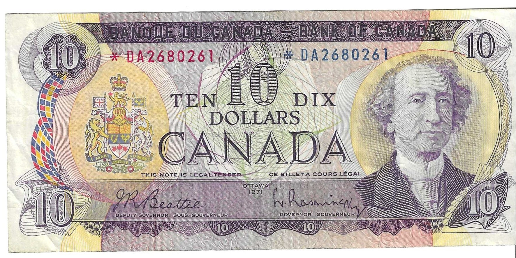 Billetes - America - Canada - 88a - MBC+ - 1971 - 10 dolares - Num.ref: DA2680261