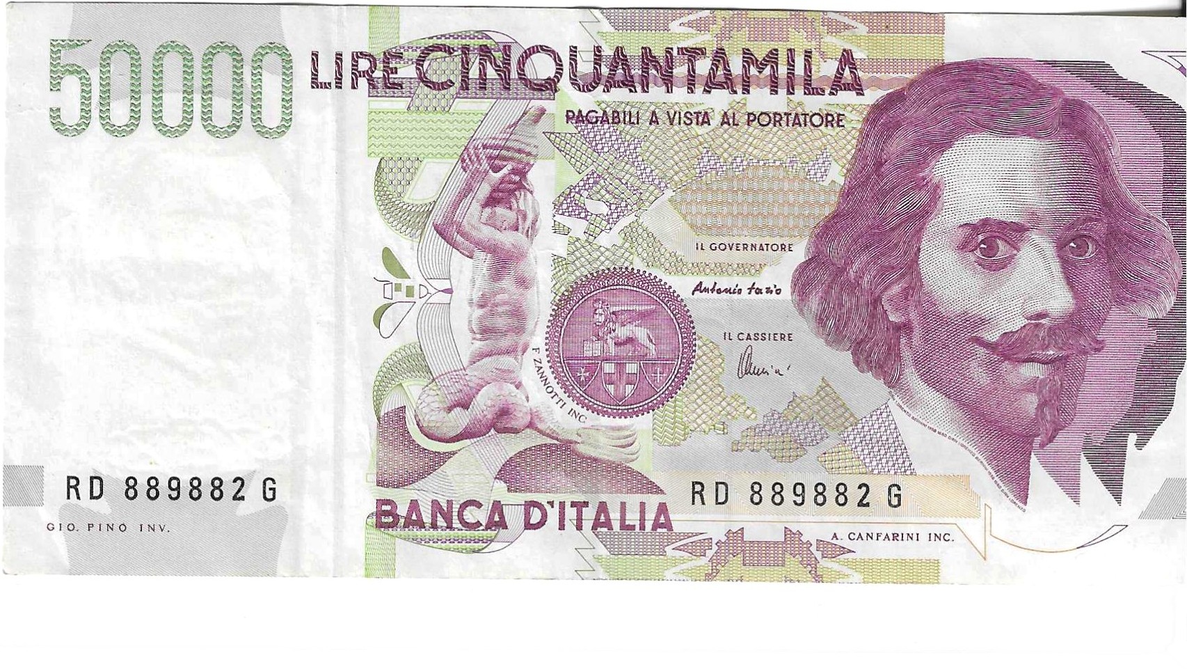 Billetes - Europa - Italia - 116 - MBC - 1992 - 50000 liras - Num.ef: RD889882G