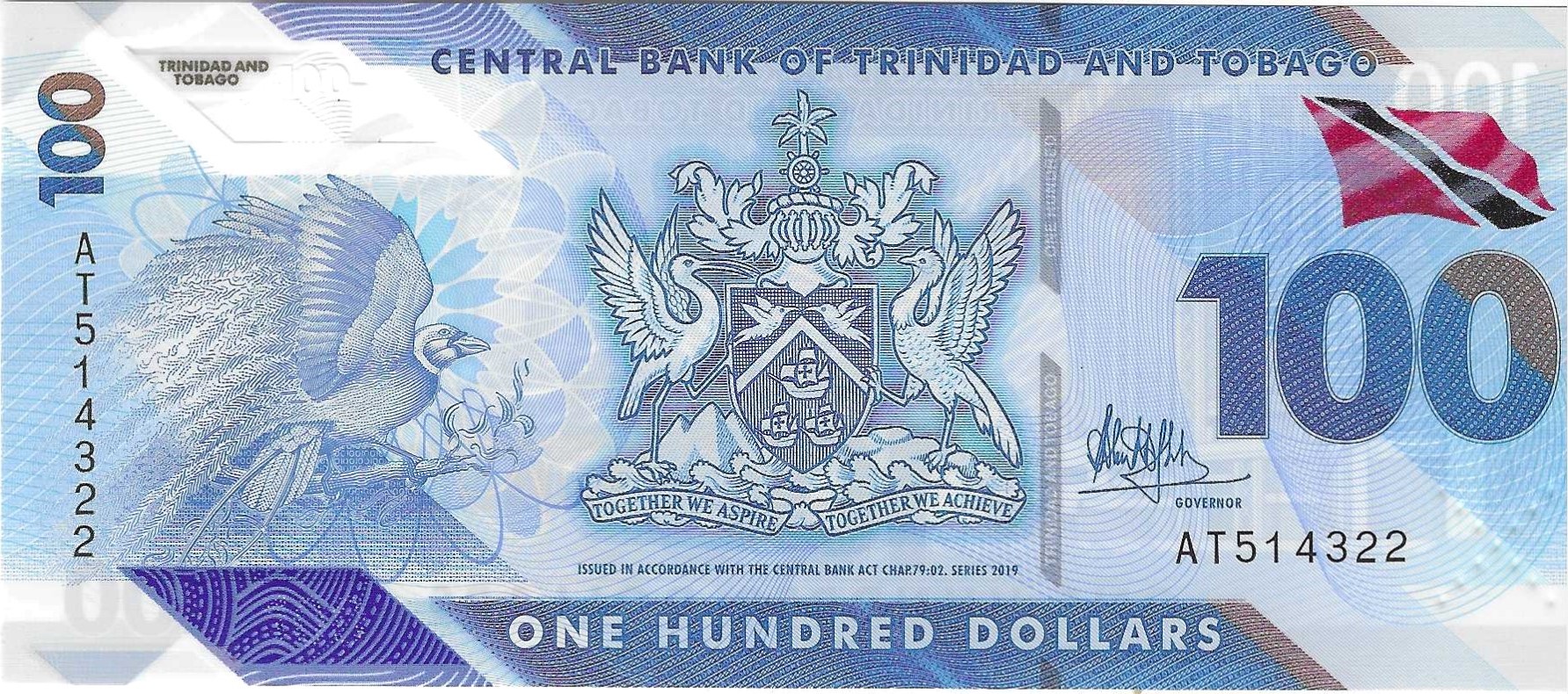 Billetes - America - Trinidad y Tobago - 65w - SC - 2019 - 100 doalres - Num.ref: AT514322