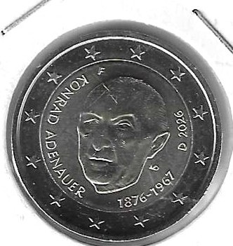 Monedas - Euros - 2€ - Alemania - SC - 2025 - Konrad Adenauer - Click en la imagen para cerrar