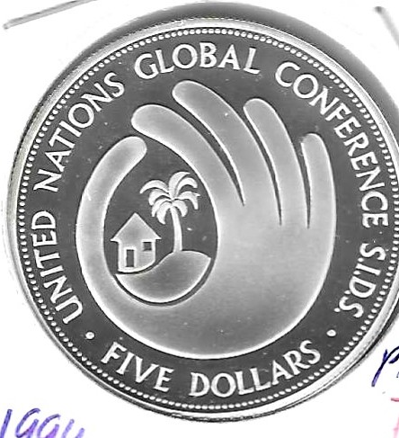 Monedas - America - Barbados - 55 - 1994 - 5 dolares - plata - Click en la imagen para cerrar