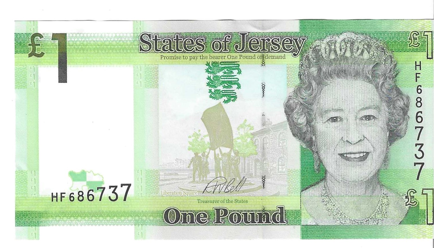 Billetes - Europa - Jersey - 32B - SC - 2010 - 1 pound - Num.ref: HF686738