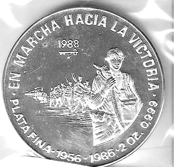 Monedas - America - Cuba - 171 - 1988 - 20 pesos - plata - Click en la imagen para cerrar